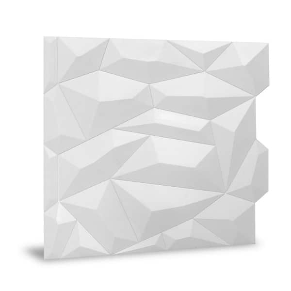 INNOVERA DECOR BY PALRAM 24'' x 24'' Glacier PVC Seamless 3D Wall Panels in White 30-Pieces