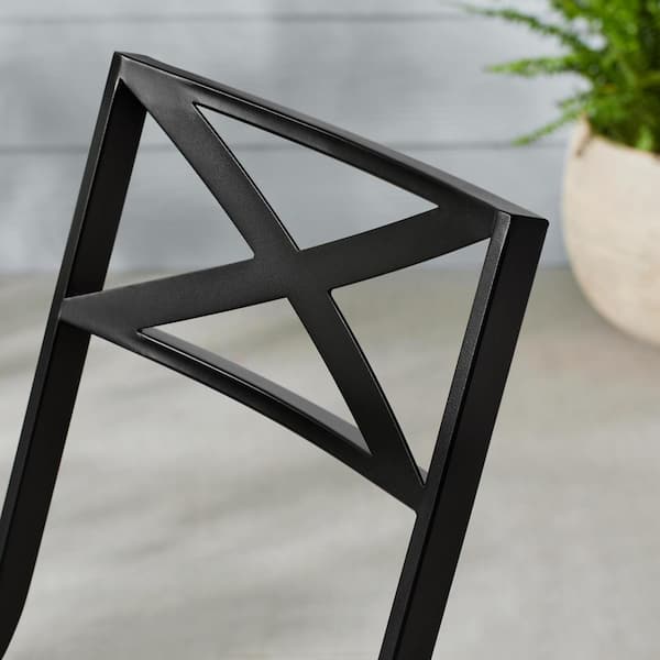 StyleWell Black Folding Steel Outdoor Dining Chair FDS40069A