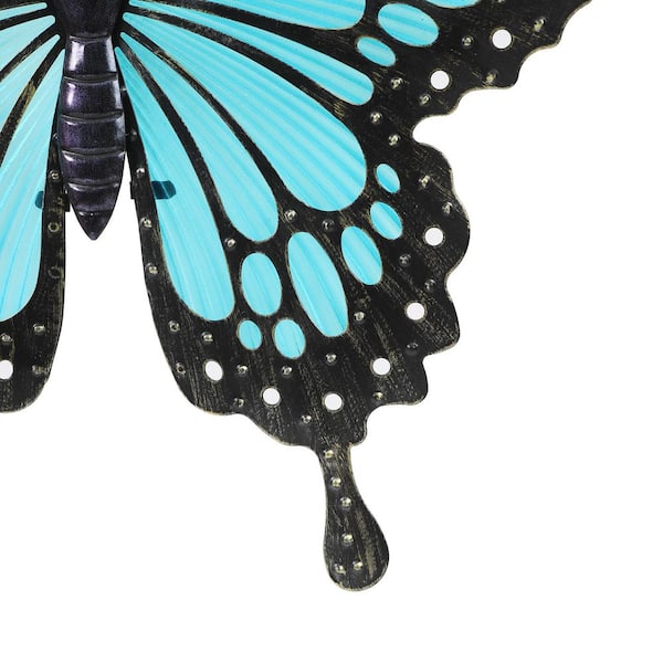 a decoration with fake colored butterflies on a transparent