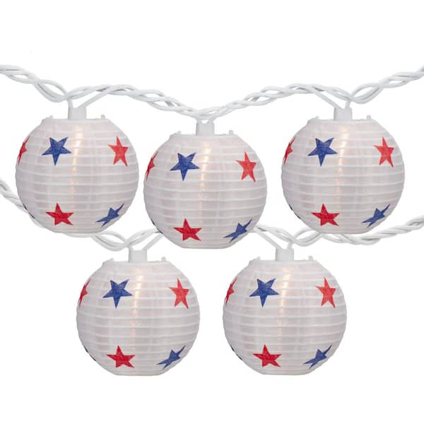 Northlight Patriotic Stars Paper Lantern Patio Light Set - Thumbnail 3