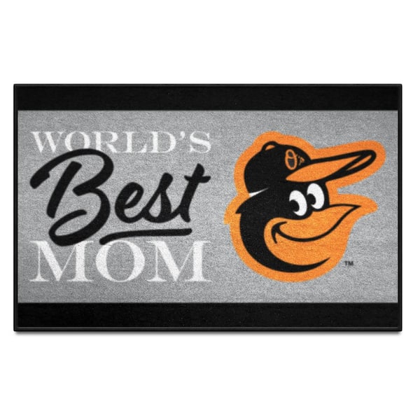 FANMATS Baltimore Orioles World's Best Mom Gray Starter Mat 2 ft. x 3 ft. Area Rug