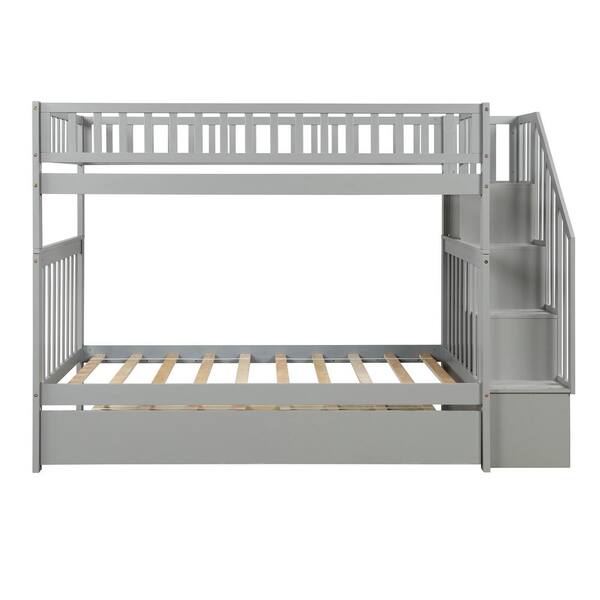 Qualfurn Lightsey Gray Twin Over, Bunk Bed Twin Trundle