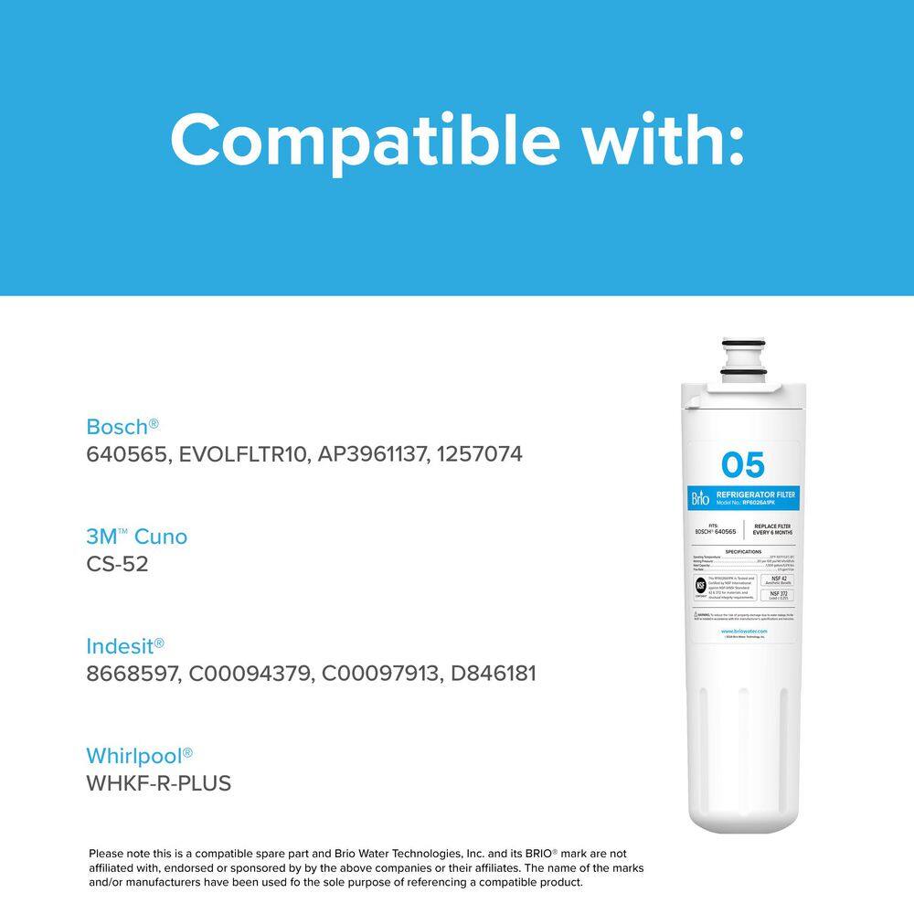 Brio White Carbon Charcoal Refrigerator Replacement Filter