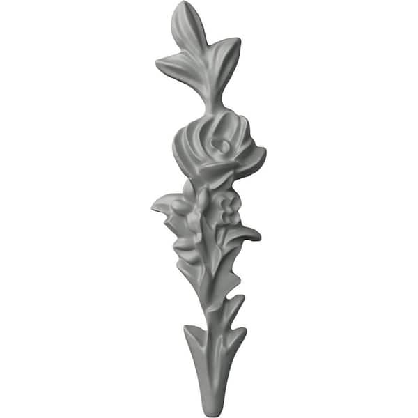 Ekena Millwork 3/8 in. x 1-1/4 in. x 4-1/2 in. Polyurethane Hillsborough Flower Onlay