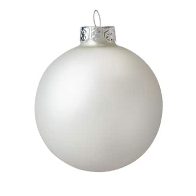 3.75 in. Silver Matte Glass Christmas Ornament (8-Pack)