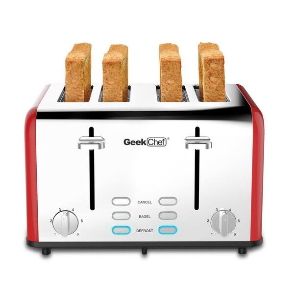 farberware stainless steel dual control digital 4 slice toaster