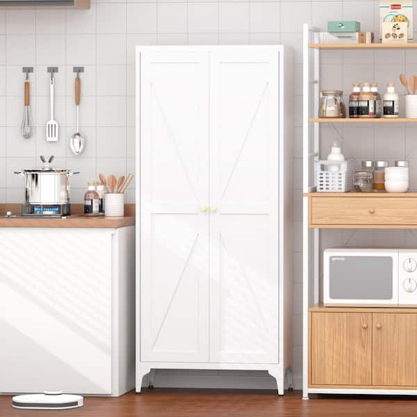Metal Adjustable 2-Doors Metal Storage Cabinet Kitchen Pantry Cabinet with Adjustable Shelves all Steel Cabinet Locker