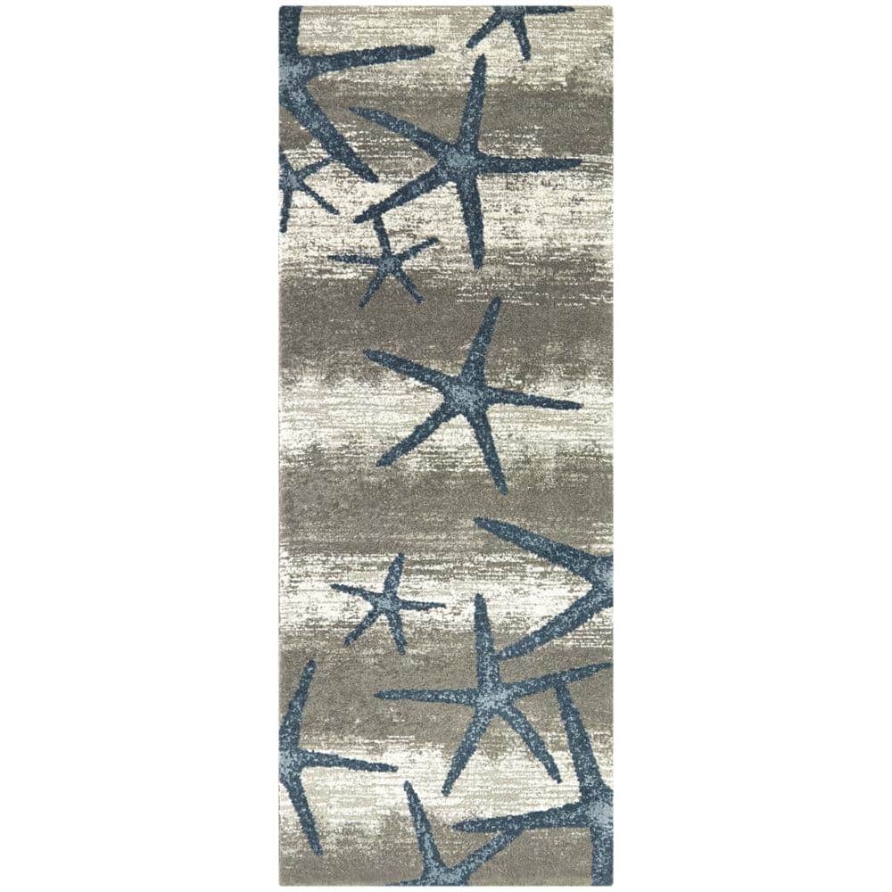 Balta Martin Coastal Starfish Stripe Area Rug Gray 2 2 x 7 Runner 6 Runner 8 Runner Runner Indoor