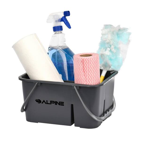 Alpine Industries Gray 4-Compartment Durable Plastic Cleaning