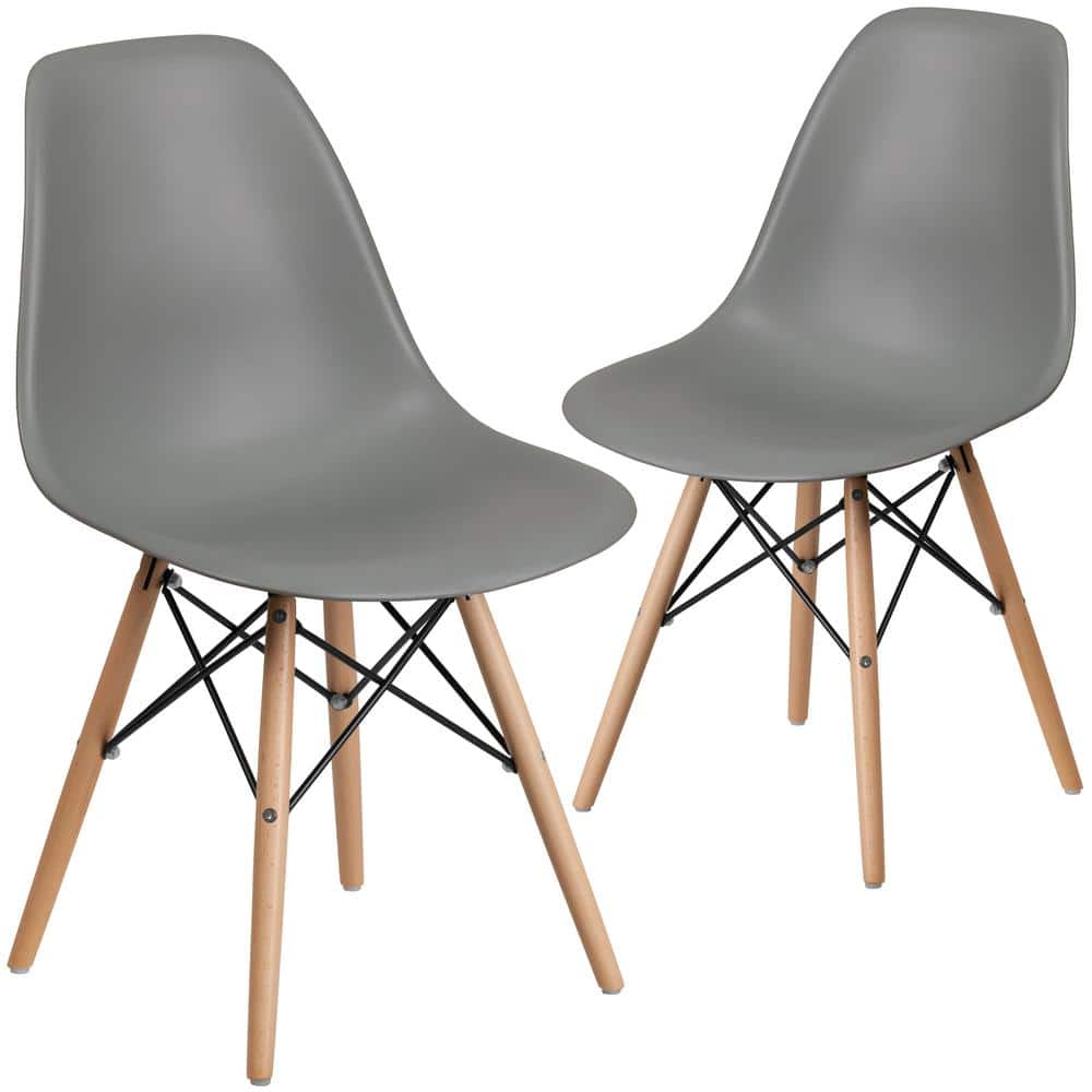 Carnegy Avenue Moss Gray Plastic Party Chairs (Set of 2) CGAFH224438
