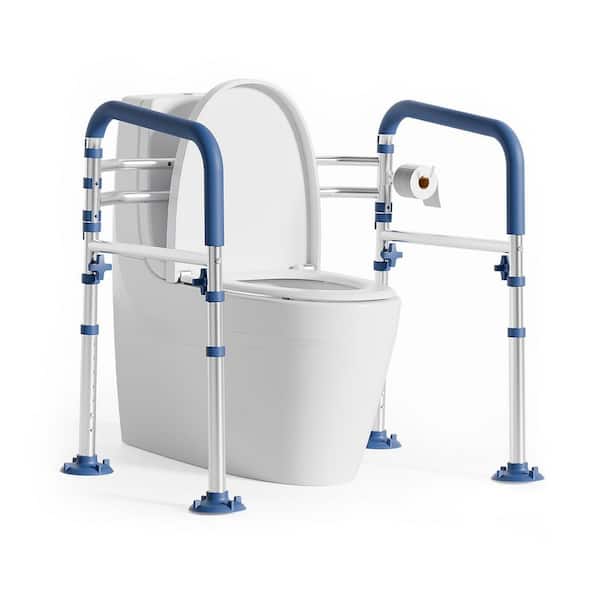 30.31 in. W x 18 in. D x 30 in. H Height-Adjustable Toilet Frame with Adjustable Toilet Handles Foldable Toilet Rail