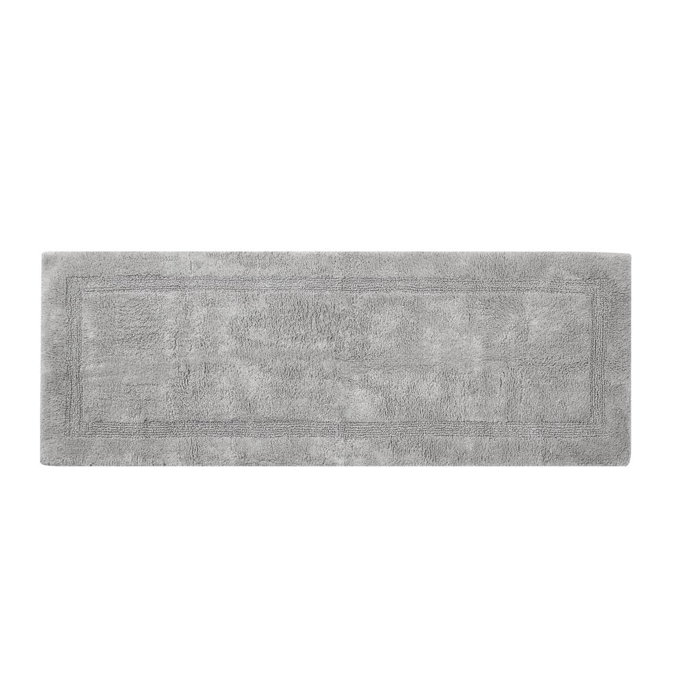 Peniston Light Gray Cotton Bath Rug Runner 60" x 22"