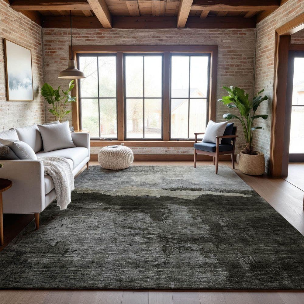 Mayfield Premium Machine Washable Abstract AMF1069 Taupe 8 ft. x 10 ft. Area Rug price history on PriceWatchPro