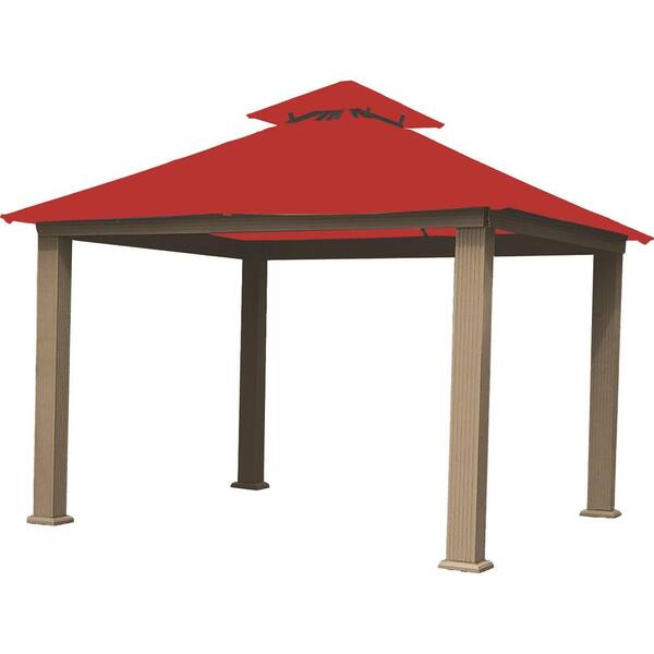 Unbranded 14 ft. x 14 ft. Cardinal Red Gazebo