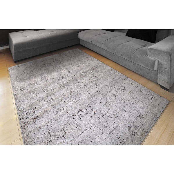 Astro 9 ft. 2 in. X 12 ft. Grey/Multi Abstract Indoor Area Rug