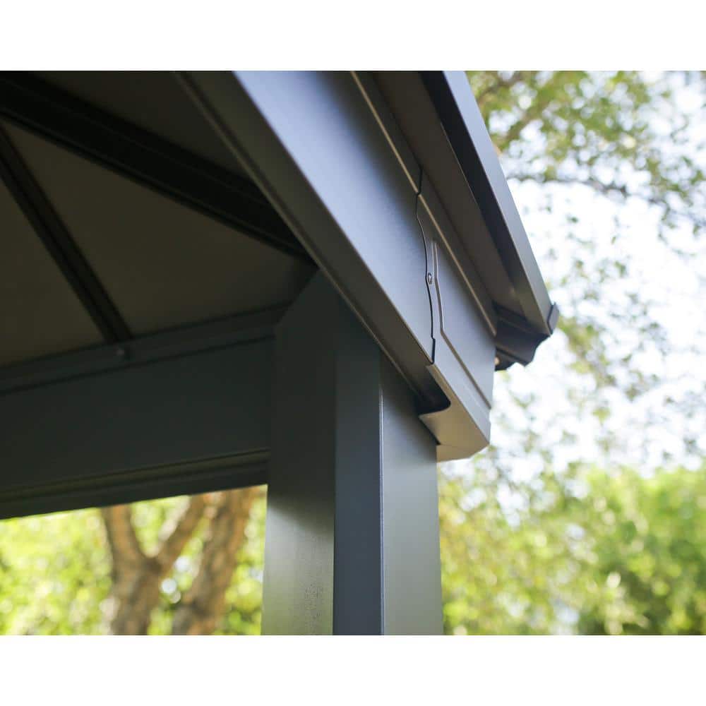 Gray Aluminum and Polycarbonate 14' x 14' Carport Kit