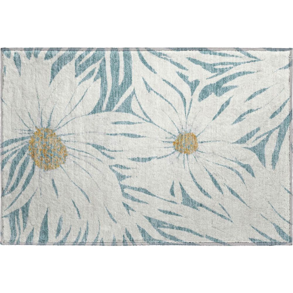 Mayfield Premium Machine Washable Abstract AMF2263 Teal 2 ft. x 3 ft. Accent Rug price history on PriceWatchPro