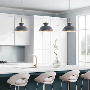 Matisse 1 -Light Gray Single Dome Pendant with metal shade