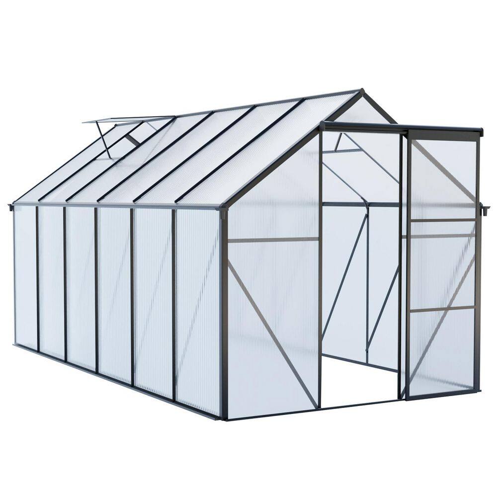 in  6 ft. W x 12 ft. D Aluminum Polycarbonate Walk-in Greenhouse
