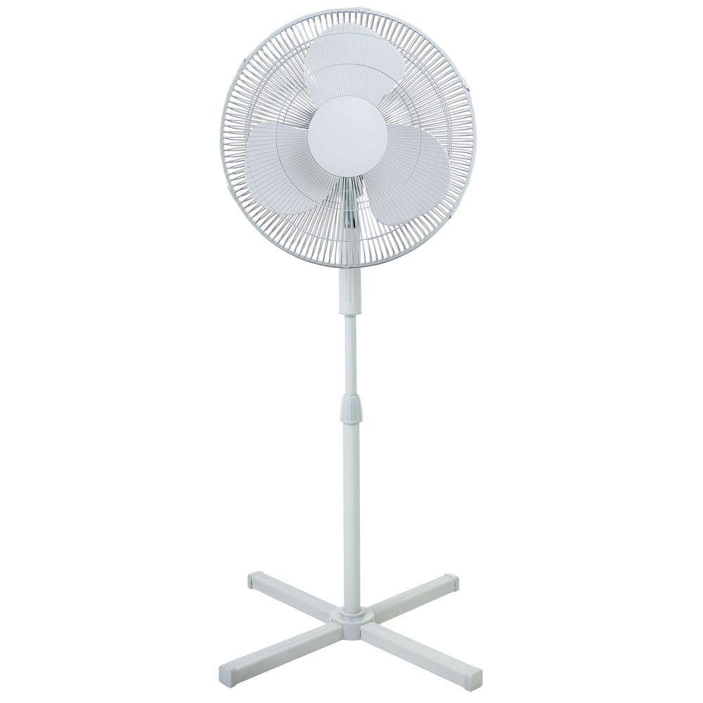 Adjustable Height 39 In To 47 In Oscillating 16 In Pedestal Fan With 3 Speeds Top Easy Control Cross Stand Fs40 8m The Home Depot