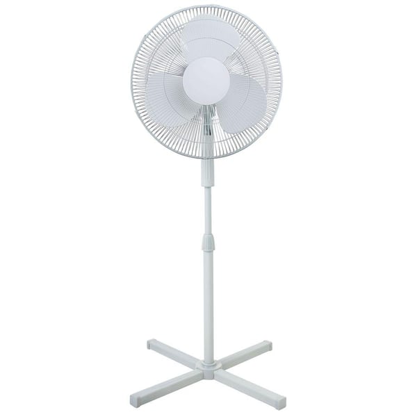 Pelonis Adjustable-Height 39 in. to 47 in. Oscillating 16 in. Pedestal Fan with 3 Speeds Top Easy Control Cross Stand