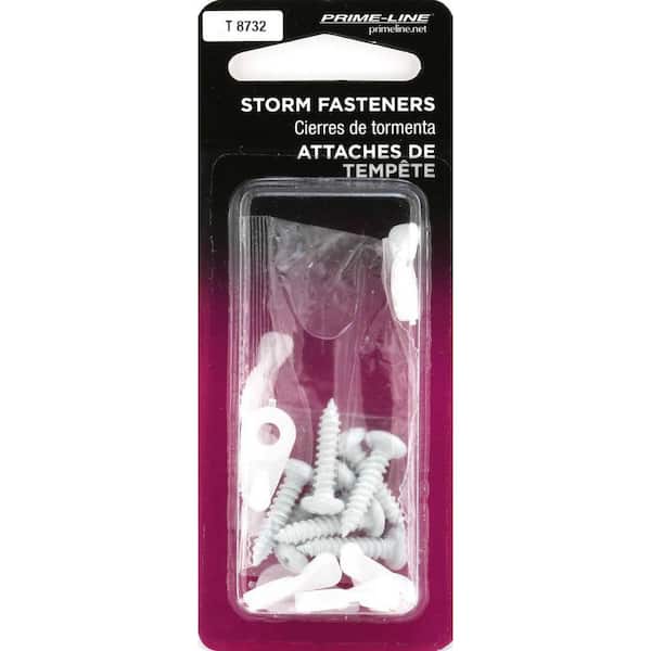 Prime-Line White Flush Storm Door Clip with Screws (8-pack) T 8732
