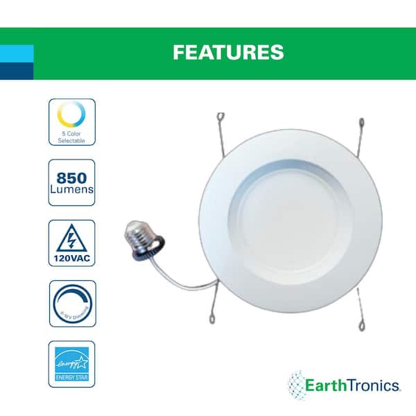 5in. or 6in. 2700K-5000K CCT Selectable 850 Lumens Dimmable Integrated LED Recessed Trim Kit (6-Pack)
