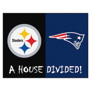 NFL House Divided - Steelers / Patriots 33.75 in. x 42.5 in. House Divided Mat Area Rug