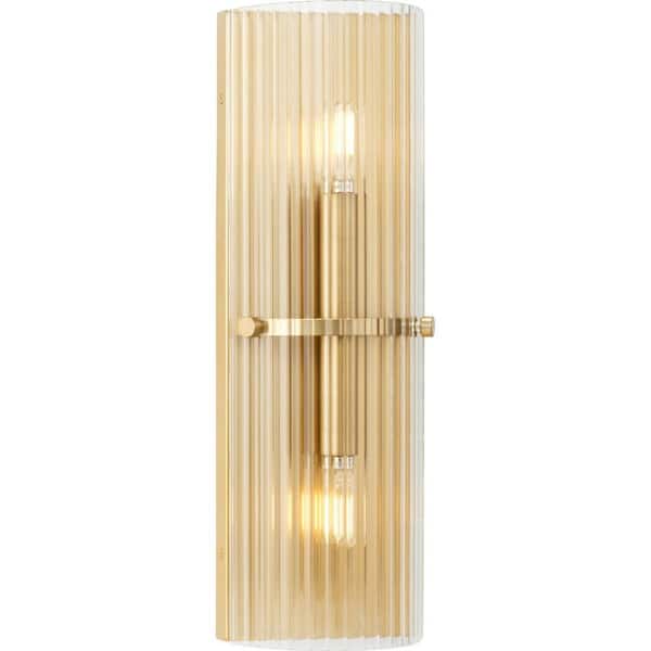 Progress Lighting Seville Collection 2-Light Soft Gold Contemporary Wall Sconce