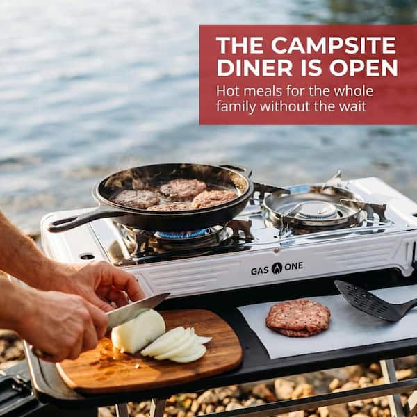 DOUBLE BURN ダブルバーン 180カプセル GASONE Portable 2-Burner Butane Camp Stove GS-2000PB - The Home Depot