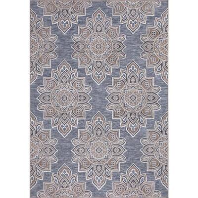Lara Gray 5 ft. x 7 ft. Geometric Indoor/Outdoor Area Rug