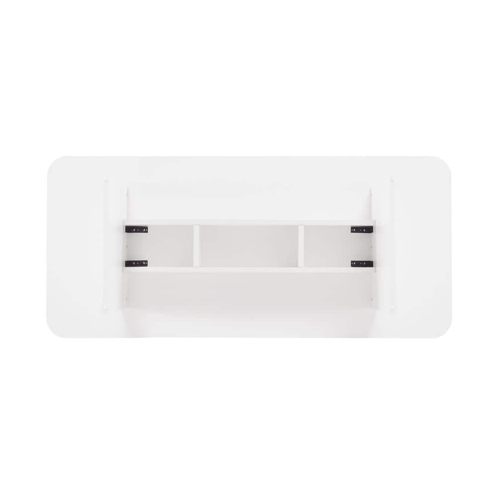 Ella 78.7" Pure White Composite Rectangular Dining Table