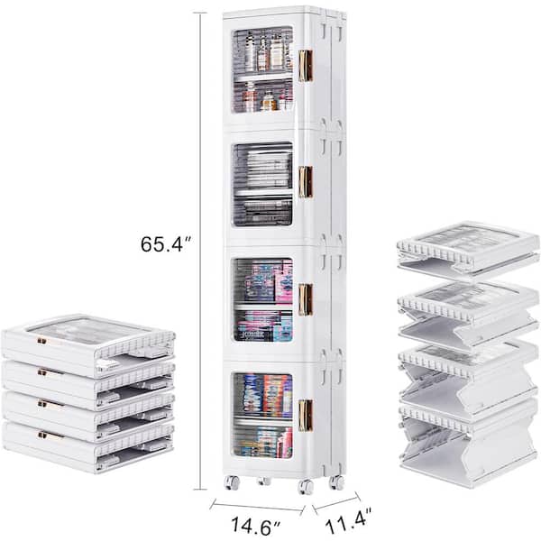 VECELO Slim Storage Cabinet White 65.4 in. Accent Cabinet VECELO Slim Storage Cabinet White 65.4 in. Accent Cabinet