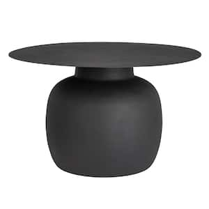 30 in. Black Round Chic Metal Coffee Table