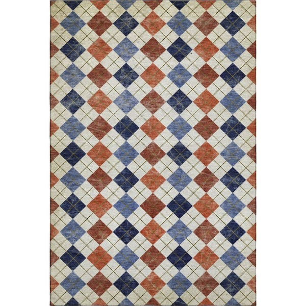 Mayfield Premium Machine Washable Abstract AMF2237 Orange 10 ft. x 14 ft. Area Rug