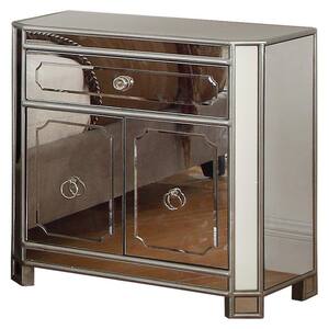 Liliana 1-Drawer 30 in. H x 29 in. W x 17 in. D Silver Mirrored Nightstand