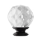 Mix and Match Faceted Crystal Sphere 1 in. Curtain Rod Finial in Oil-Rubbed Bronze (2-Pack)