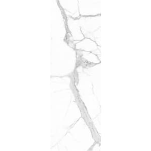 Tavished Lace 31.5 in. x 94.5 in. Polished Porcelain Marble Look Floor and Wall Tile