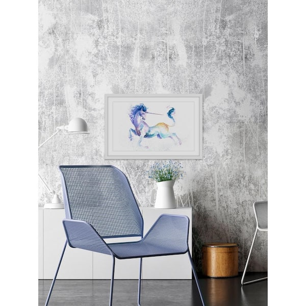 Unbranded 24 in. H x 36 in. W "Leaping Unicorn" by Marmont Hill Framed Printed Wall Art