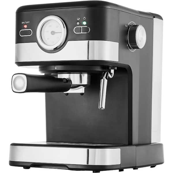 SVOPES 15 Bar, 3.5 Cups, Semi-Automatic Espresso Machine, Black, with Milk Frother, Coffee Maker for Latte Cappuccino