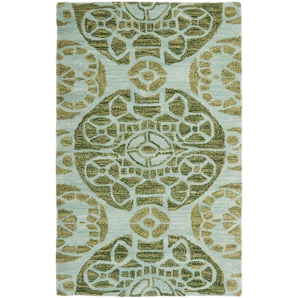 SAFAVIEH Wyndham Turquoise/Green 3 ft. x 4 ft. Floral Area Rug