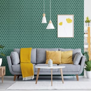 Tribeca 2 in. Hex Glossy Jade 11-1/8 in. x 12-5/8 in. Porcelain Mosaic Tile (10.0 sq. ft./Case)