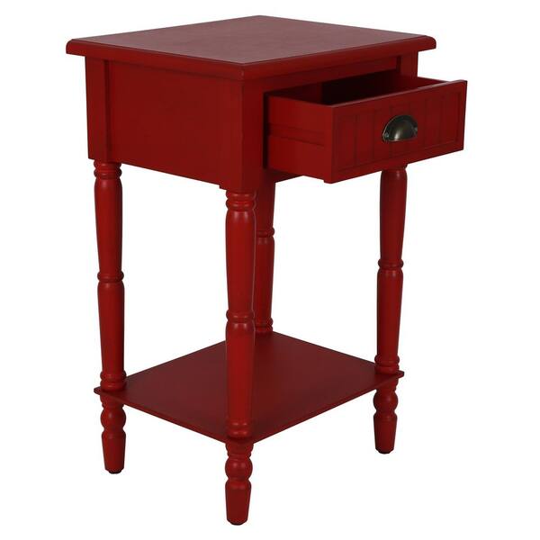 red accent tables decor