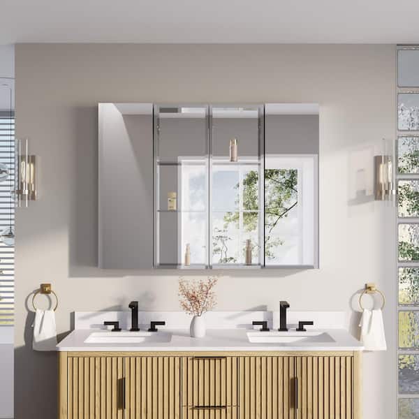 48 in. W x 36 in. H Rectangular Combo Recess/Surface Mount Medicine Cabinet with Mirror, Soft Close Door