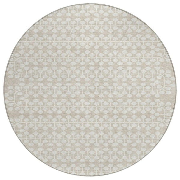 Addison Rugs Chantille Machine Washable Indoor/Outdoor Abstract ACN2247 Beige 8 ft. x 8 ft. Area Rug