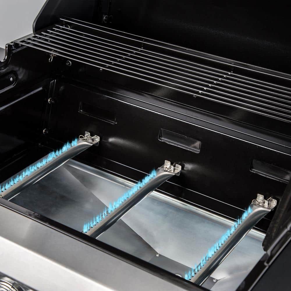 Dyna-Glo Red 3-Burner Propane Gas Grill with Stainless Steel Cabinet