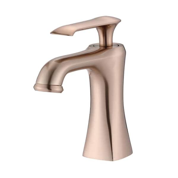 PROOX Single Handle Single Hole Bathroom Faucet in Rose Gold