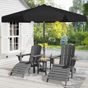 10 ft. Steel Market Crank and Tilt Outdoor Patio Umbrella in Black