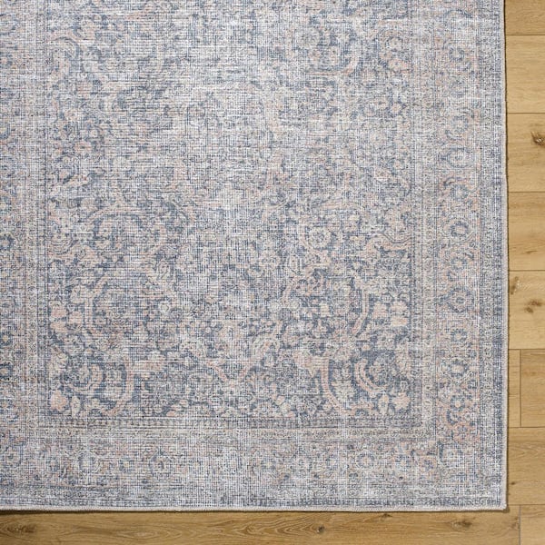 Lorelai Gray Traditional 7 ft. x 9 ft. Indoor Machine-Washable Area Rug