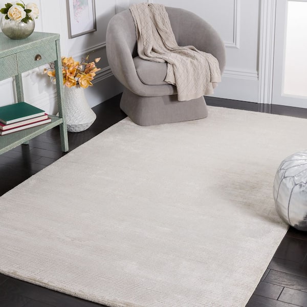 Mirage 4 ft. x 6 ft. Beige Solid Color Striped Area Rug
